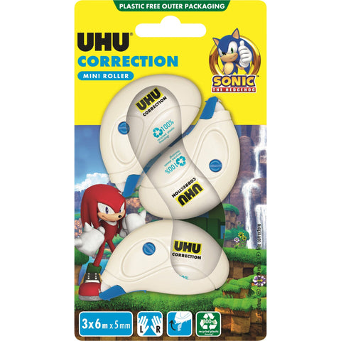 Fita Corretora Mini Roller 5mmx6m 3 Unidades (várias opções) UHU