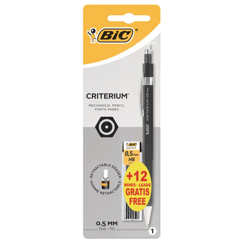 Lapiseira Criterium 0.5 mm e 12 Minas Bic
