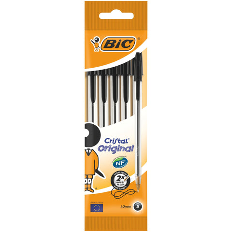 Esferográfica Cristal Original Tinta Preta 5 Unidades Bic