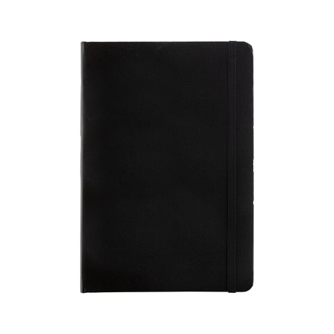 Caderno Agrafado A5 Capa Dura Preta com Elástico Quadriculado Note!