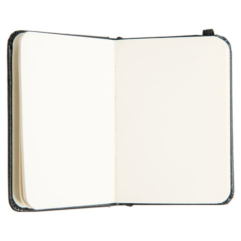 Caderno Agrafado A7 Capa Dura Preta com Elástico Liso Note!