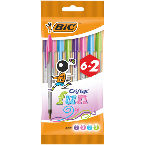 Esferográfica Cristal Fun 8 unidades Bic