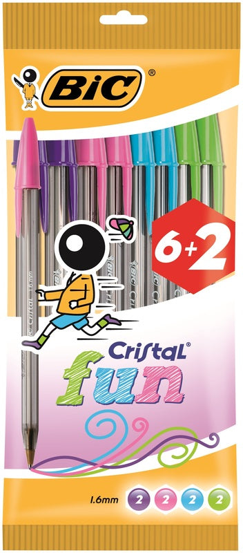 Esferográfica Cristal Fun 8 unidades Bic