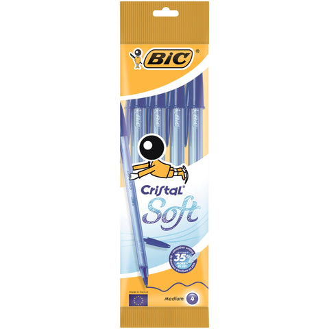 Esferográfica Cristal Soft Tinta Azul 4 Unidades Bic