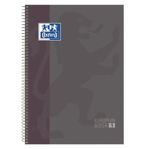 Caderno Espiral EuropeanBook 1 A4 Pautado Preto Oxford