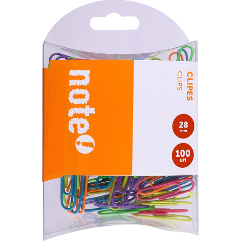 Clips Cores Sortidas 28mm 100 unidades Note!