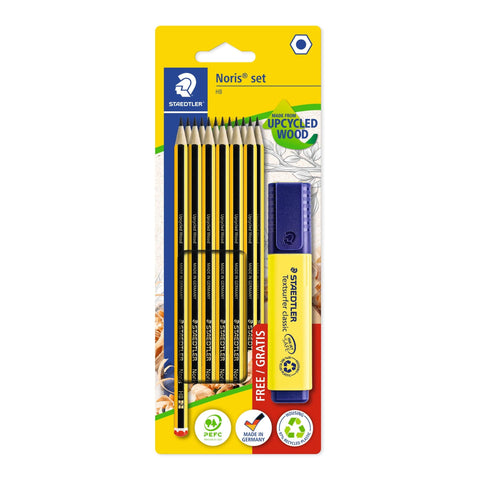 Pack 12 Lápis Grafite HB Noris e Sublinhador Staedtler