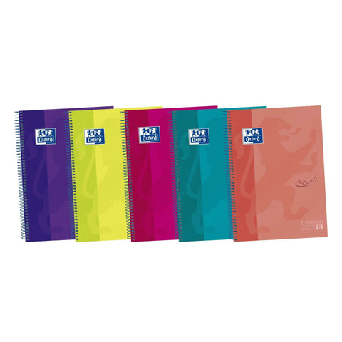 Caderno Espiral A4 120 Folhas 90G Pautado Eurobook 5 Bandas Oxford