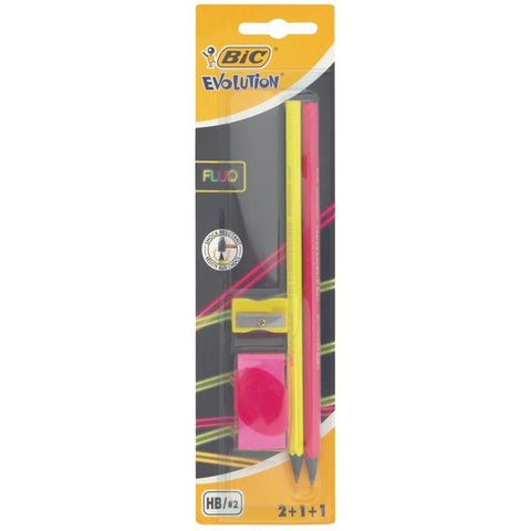 Pack Lápis Grafite Evolution HB, com Borracha e Afia Bic (várias opções)