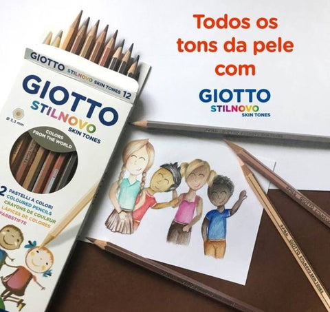 Lápis de Cor Stilnovo Skin Tones 12 Unidades Giotto