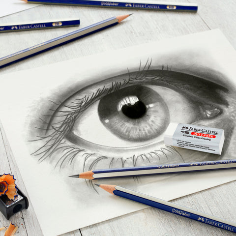 Pack 4 Lápis Grafite GoldFaber HB, Borracha e Afia Faber-Castell