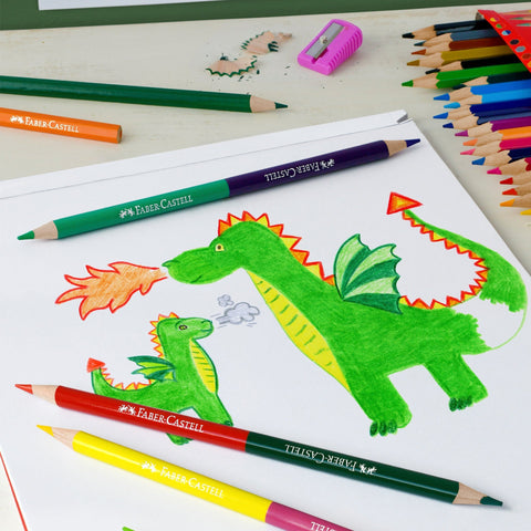 Pack de Colorir Lápis Cor 36 cores, 3 Lápis Bicolor e Afia Faber-Castell