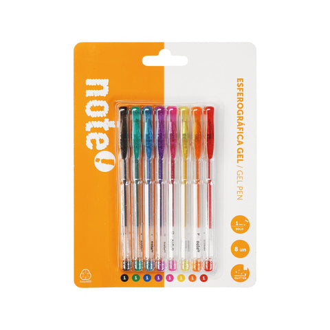 Caneta de Tinta Gel Glitter 8 Unidades Note!