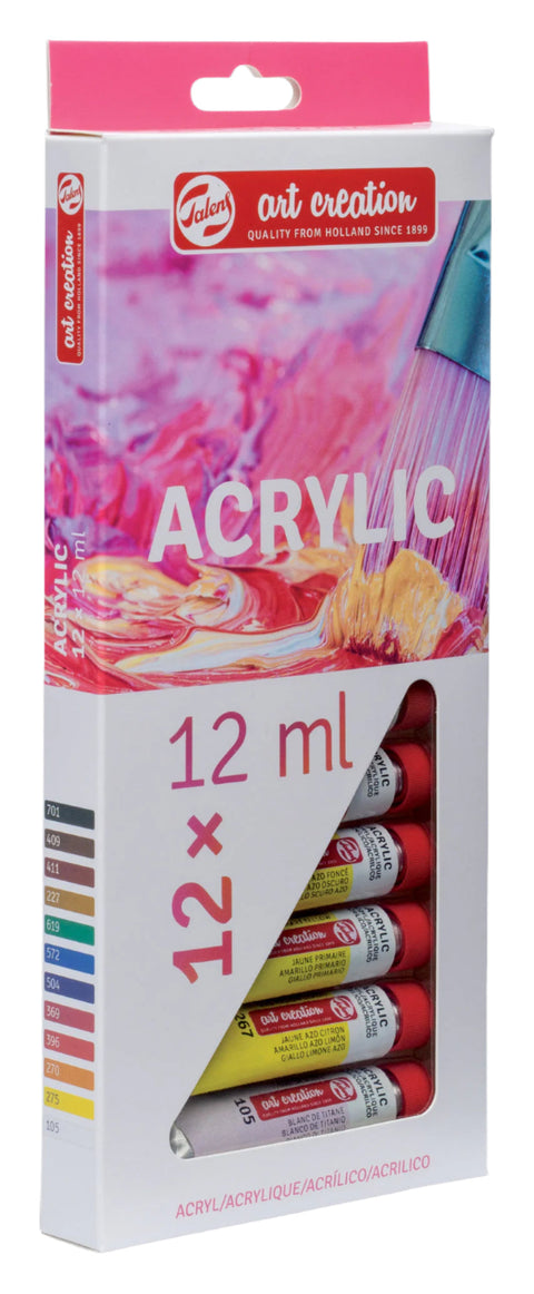 Tinta Acrílica 12ml 12 unidades Talens