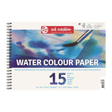 Bloco de Papel Aguarela Espiral 240gr Talens