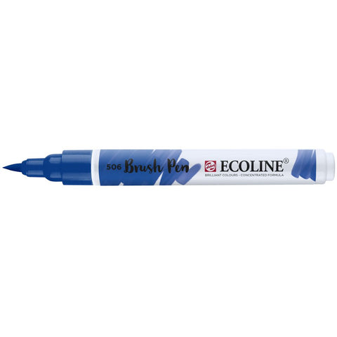 Marcador Ecoline Ponta Pincel Mar Azul Escuro