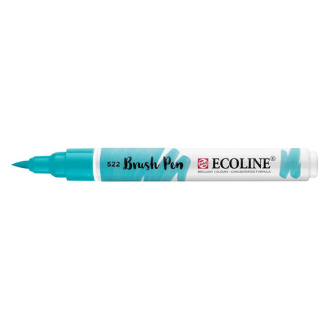 Marcador Ecoline Ponta Pincel Azul Turquesa