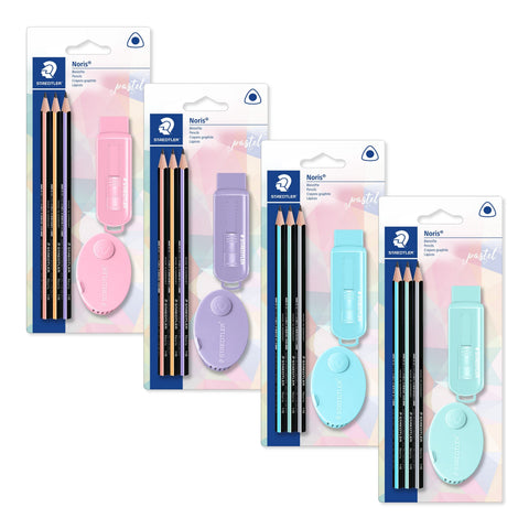Conjunto Lápis Grafite HB, Borracha e Afia (várias opções) Staedtler