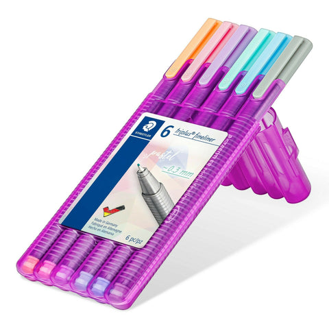 Marcador Escrita Triplus Fineline Pastel 6 Unidades