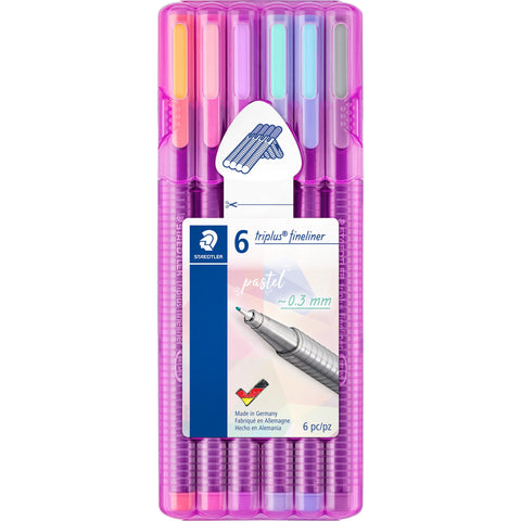 Marcador Escrita Triplus Fineline Pastel 6 Unidades