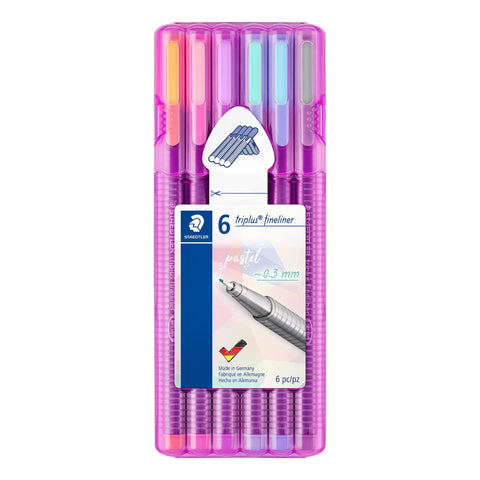 Marcador Escrita Triplus Fineline Pastel 6 Unidades