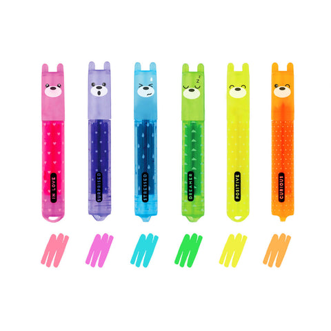 Conjunto 6 Mini Sublinhadores - Teddy'S