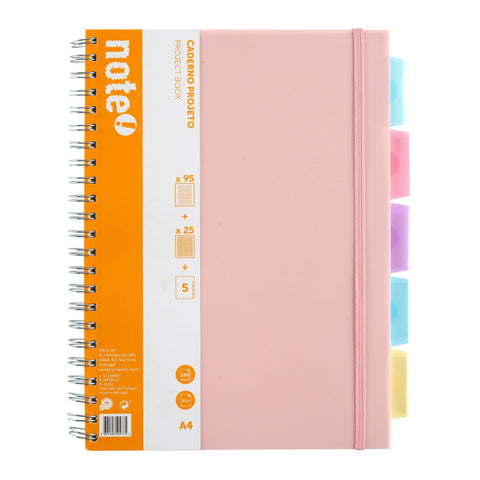 Caderno Espiral A4 Pautado com Elásticos e Separadores (várias opções) Note!