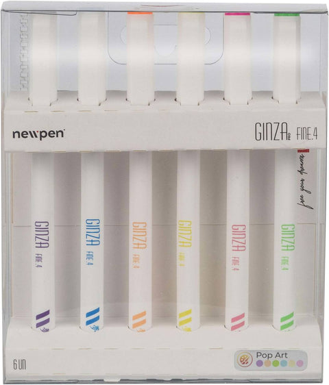 Marcador Ginza Fine 0.4mm Pop Art 6 unidades Newpen