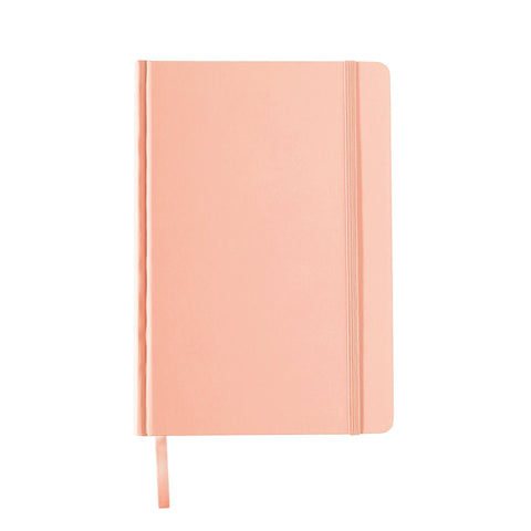 Caderno Agrafado A5 Capa Dura Com Elástico Pautado Pastel