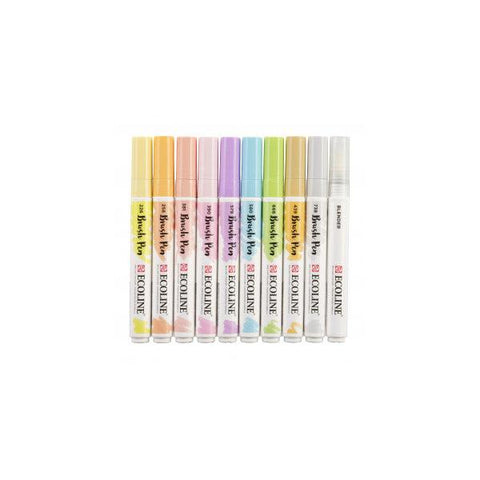 Marcadores Brush Pen Pastel 10 unidades Ecoline