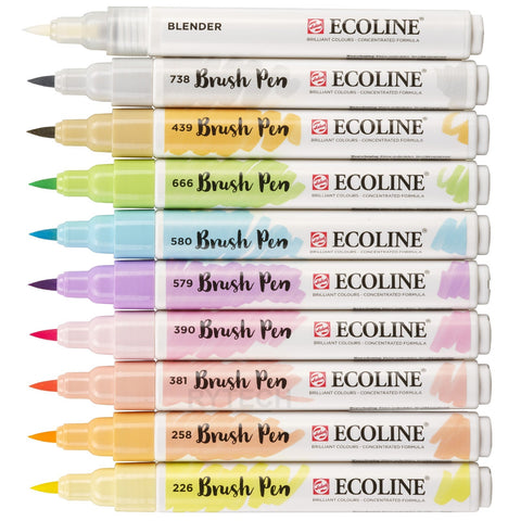 Marcadores Brush Pen Pastel 10 unidades Ecoline