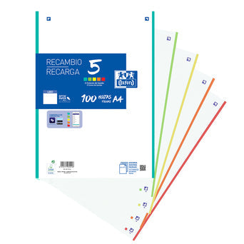 Recarga Papel A4 Liso com Cor nas Margens Oxford