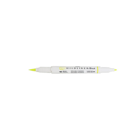 Marcador 2 Pontas Fluorescente + Brush Pen Amarelo