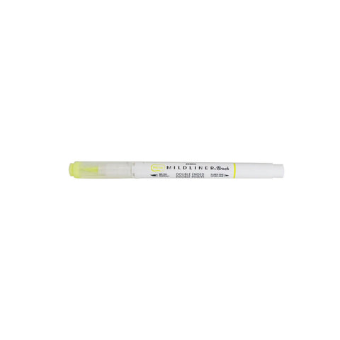 Marcador 2 Pontas Fluorescente + Brush Pen Amarelo