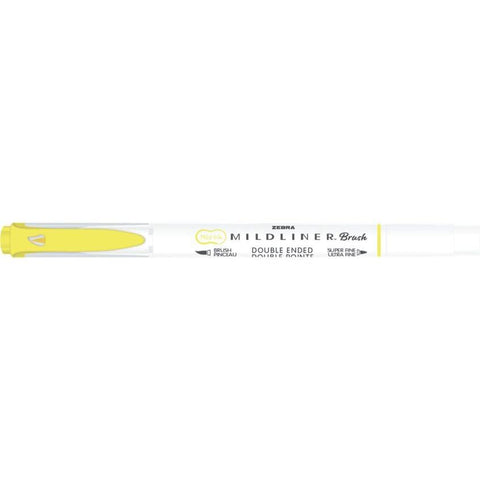 Marcador 2 Pontas Fluorescente + Brush Pen Amarelo