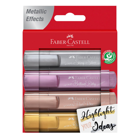 Sublinhador Textliner Metálico 4 Unidades Faber-Castell