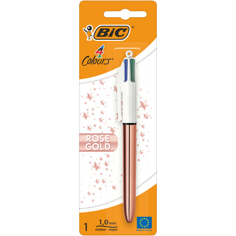 Esferográfica 4 Colours Shine Rose Gold Bic