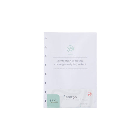Recarga Papel A5 Pautado para Caderno Smart Talia