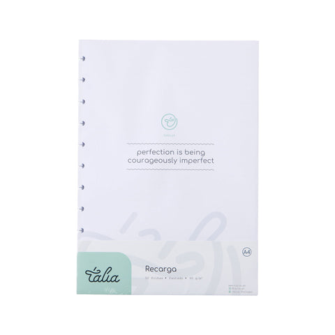 Recarga Papel A4 Pautado para Caderno Smart Talia
