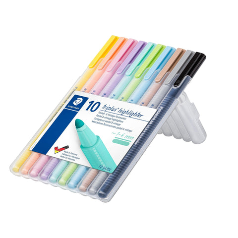 Marcadores Triplus Highlighter Fluorescentes Pastel 10 Unidades Staedtler