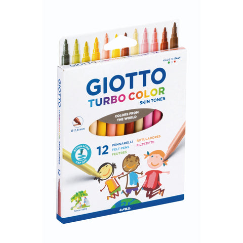 Marcadores de Colorir Turbo Color Tons de Pele 12 Unidades Giotto