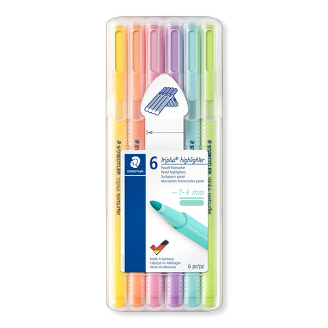 Marcadores Triplus Highlighter Fluorescentes Pastel 6 Unidades Staedtler