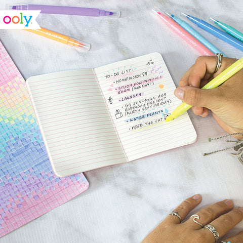 Conjunto 9 Sublinhadores Pastel 2 Pontas