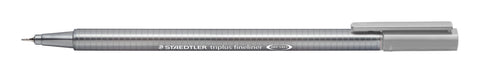 Marcador Triplus Fineliner Cinza Prata