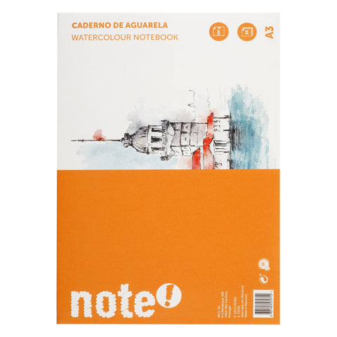Caderno de Papel de Aguarela A3 Note!