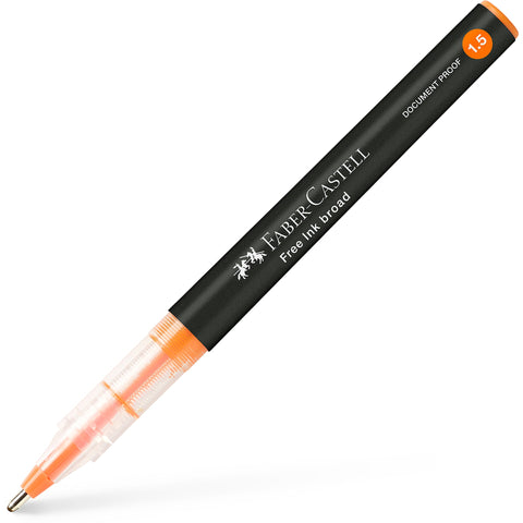 Caneta Roller Free Ink 1.5 Laranja Faber-Castell