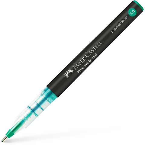 Caneta Roller Free Ink 1.5 Verde Faber-Castell