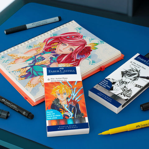 Marcador Pitt Artist Mangaka 6 Unidades Faber-Castell