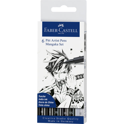 Marcador Pitt Artist Mangaka 6 Unidades Faber-Castell