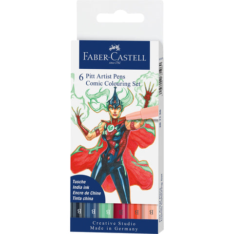Marcador Pitt Artistic Comic 6 Unidades Faber-Castell